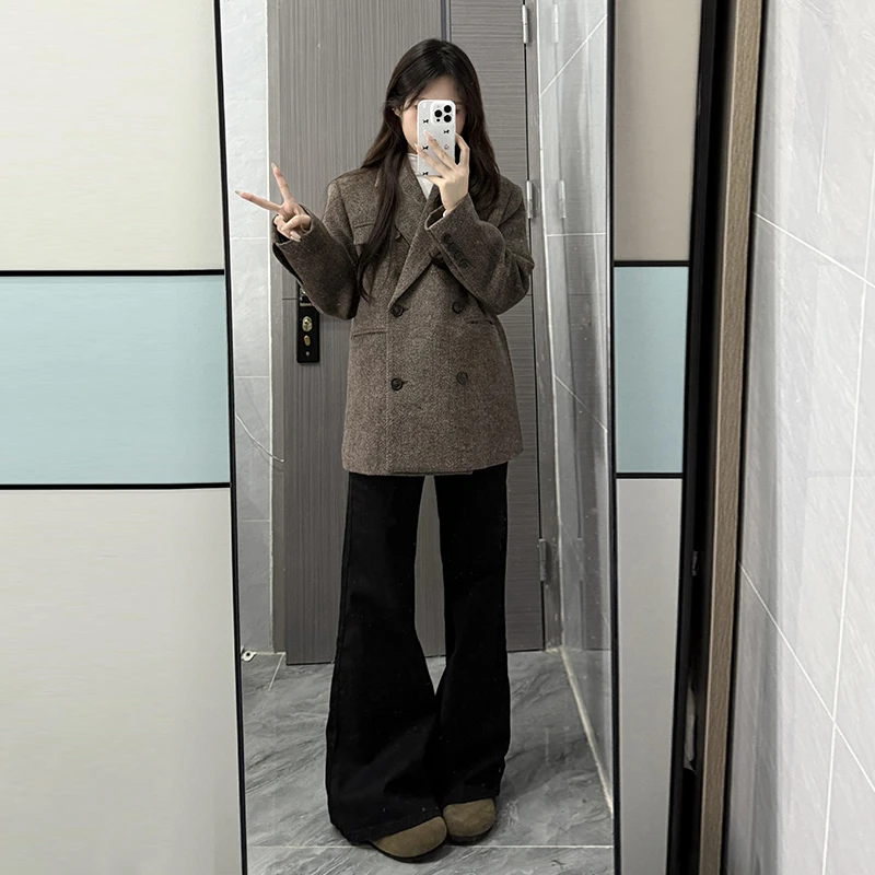 7116西装毛呢子大衣女秋冬季2024新款高级感短款外套小个子超好看