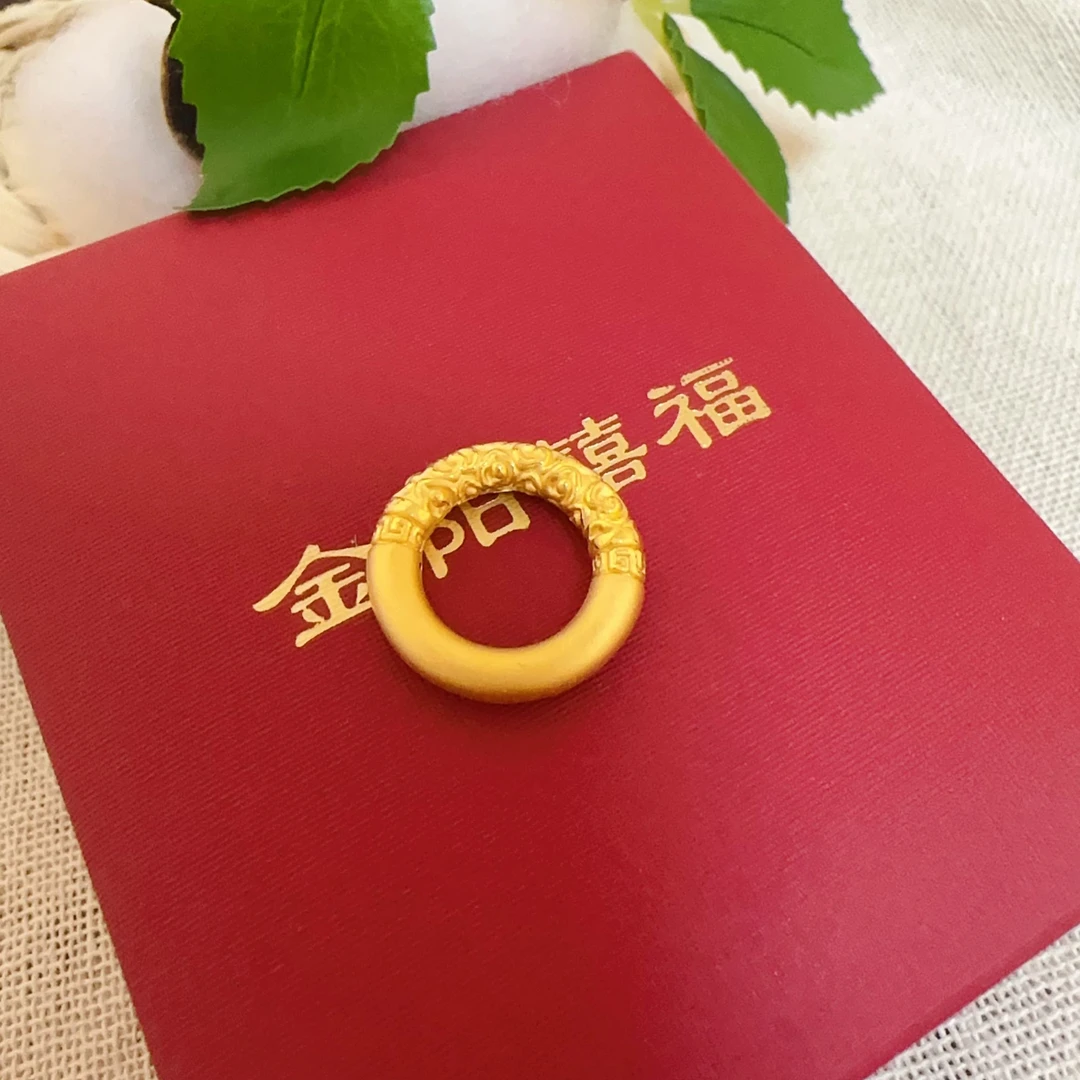 足金999乾坤圈吊坠/3D工艺/时尚素款精美百搭素圈项坠DZ