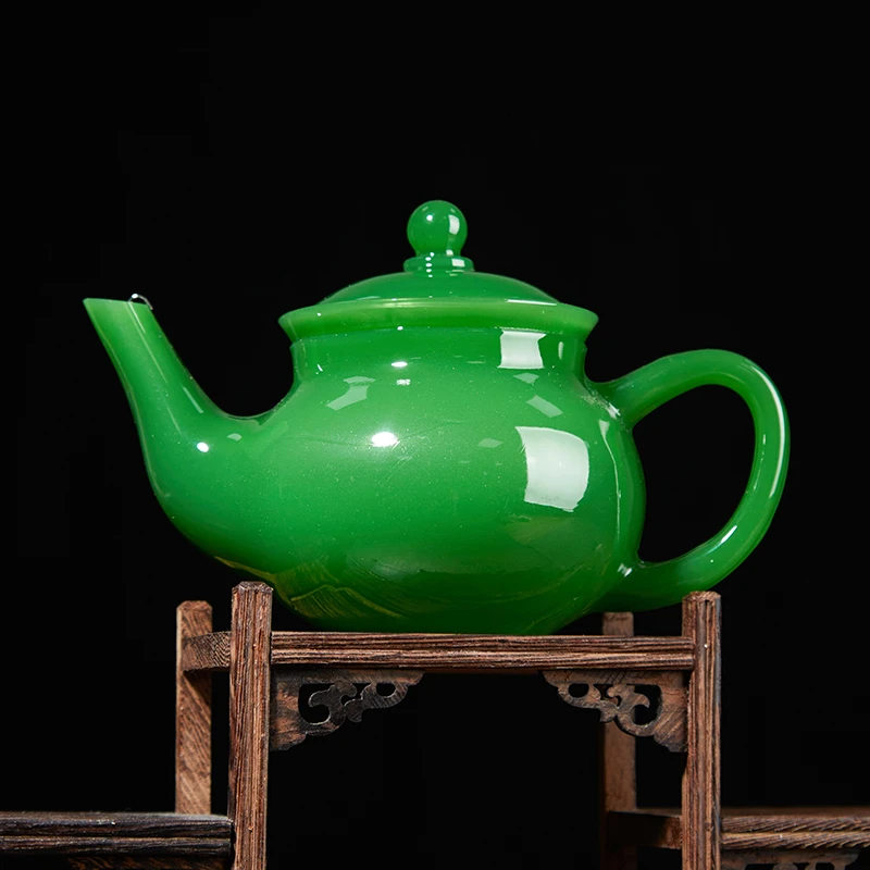 云香祖母绿琉璃琉璃茶壶家用办公室简约大容量泡茶壶单壶功夫茶具