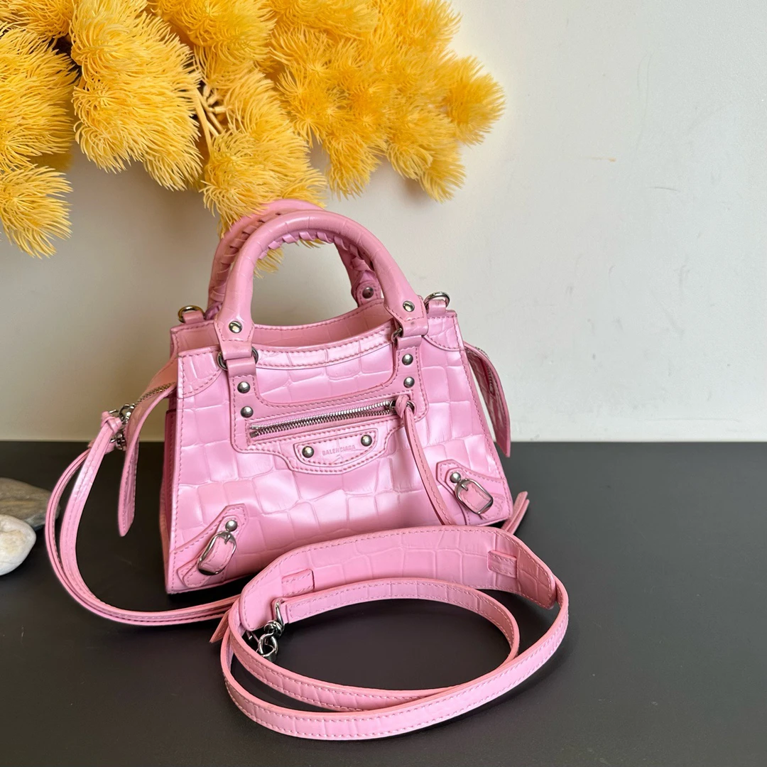 95新 Balenciaga/巴黎世家 Balenciaga 巴黎世家 机车包仿鳄鱼纹