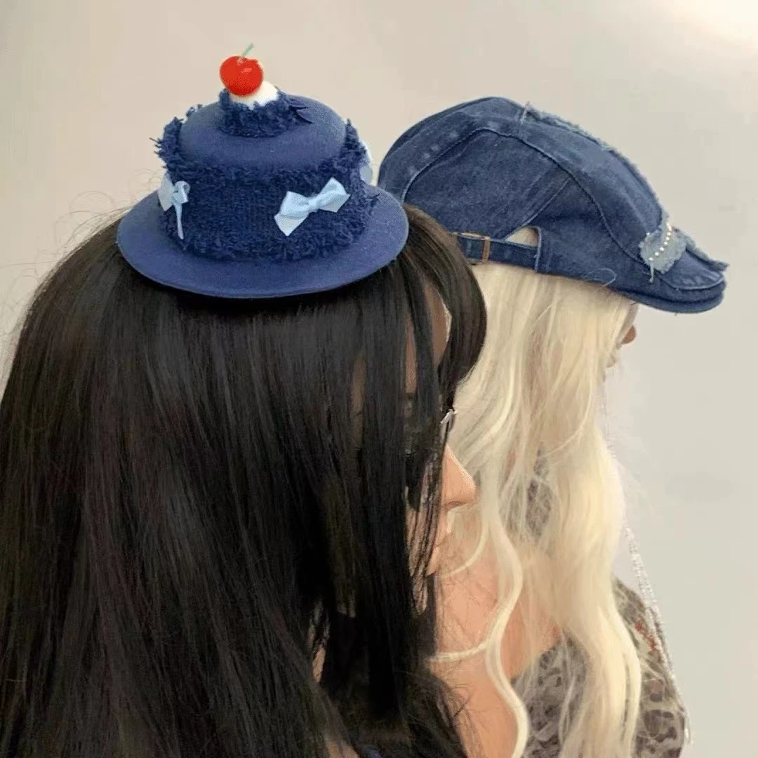 生日帽子蜡烛牛仔樱桃蜡烛蝴蝶结生日发夹奶油蛋糕生日礼物送女生