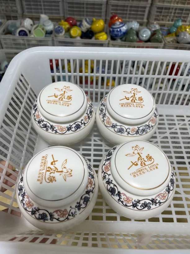 四个高端羊脂玉龙蛋造型茶叶罐密封罐a15