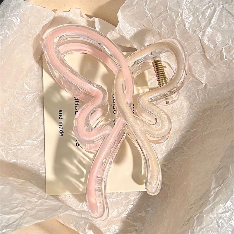 夏日限定多巴胺渐变色蝴蝶抓夹2024新款发饰高级感夏天鲨鱼夹子