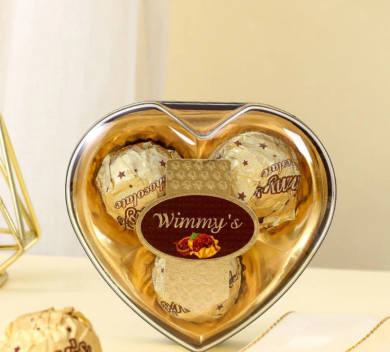 唯美斯3粒心形盒装巧克力38g糖果零食礼盒装婚庆喜糖