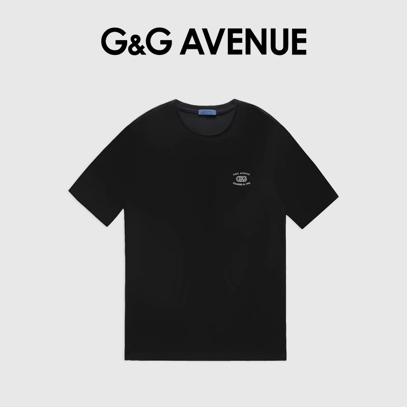 G&GAVENUE夏季ins潮牌短袖T恤男纯棉轻奢印花圆领舒适休闲打底衫