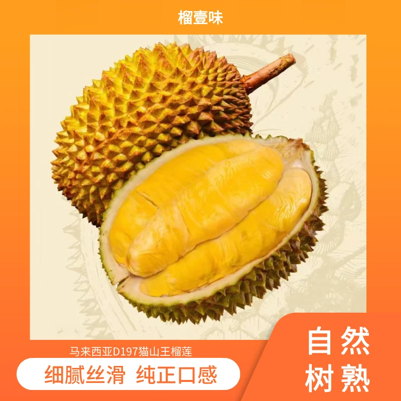 马来西亚榴壹味猫山王榴莲D197液氮冷冻香甜软糯香甜3.5-4斤龙年
