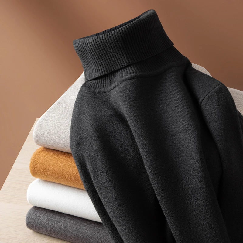 高领毛衣男加绒秋冬25-30岁男士毛衣高领针织衫潮冬款打底衫男