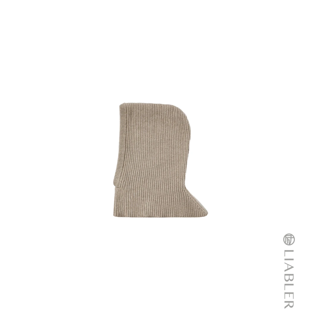 LIABLER/励【白苏】2024秋冬保暖毛织护耳套头帽上衣 LAW243170A