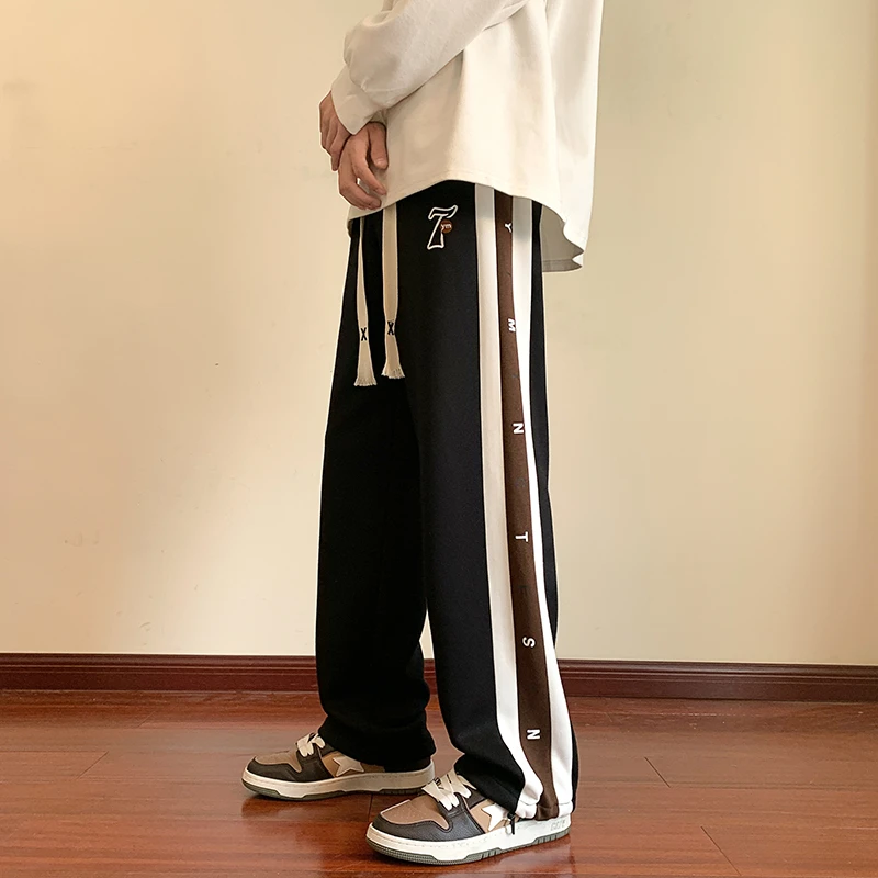 青少年加长夏季薄款百搭男裤中学生宽松潮流休闲裤美式直筒裤卫裤