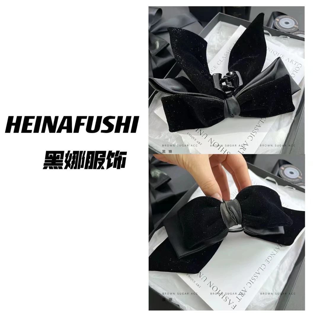 HEINA 丝绒蝴蝶结发夹 01