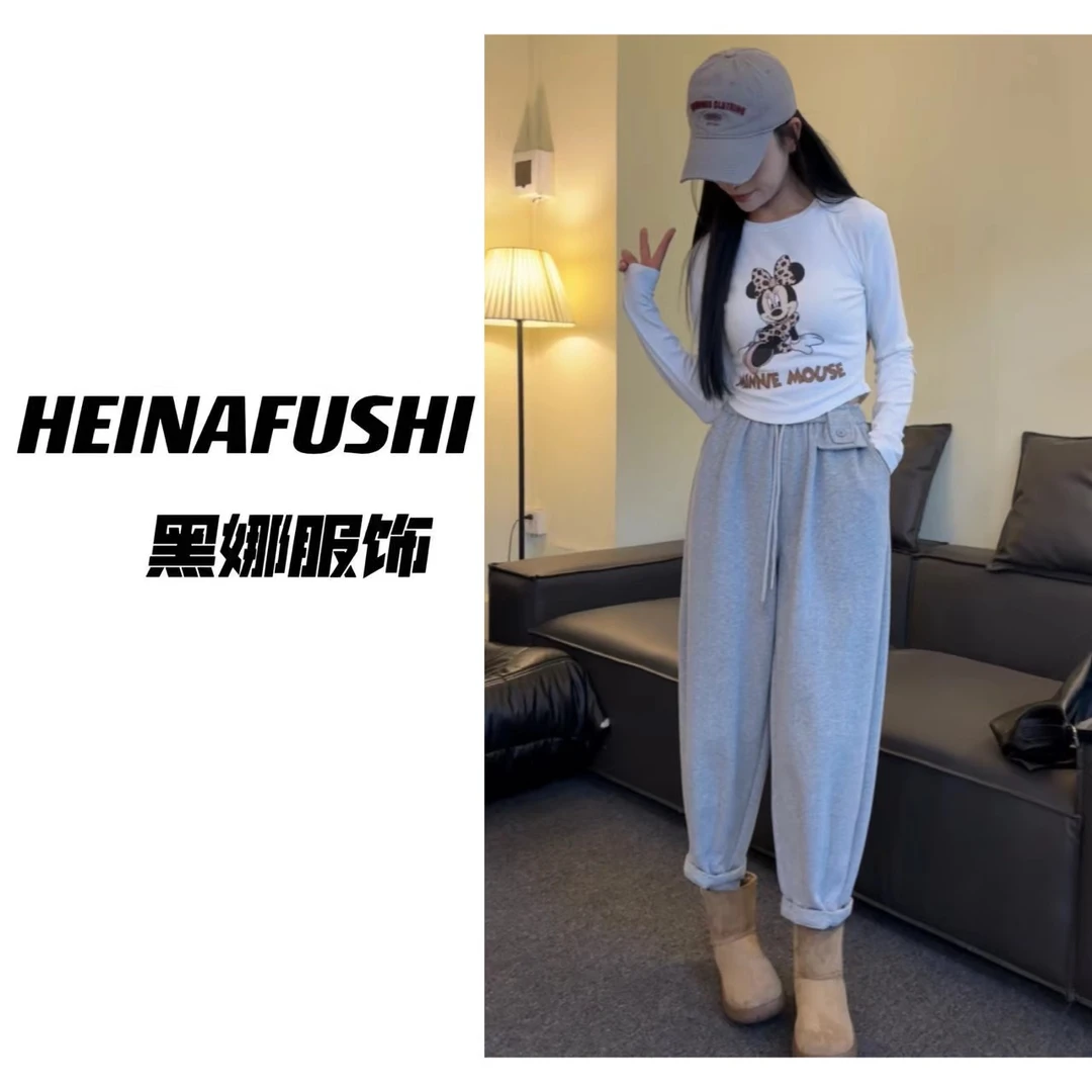 HEINA清仓【卫裤】加绒萝卜卫裤6736-5