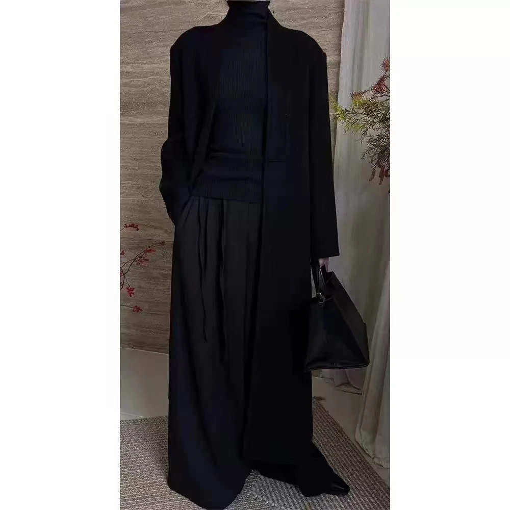 HEINA【大衣】狐狸毛围脖羊毛大衣-5