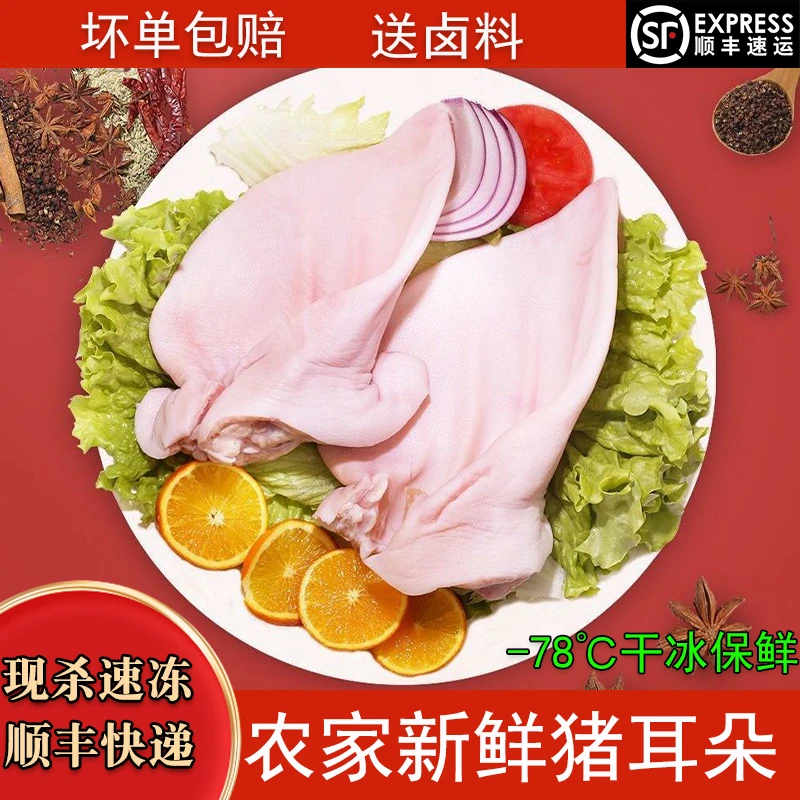 新鲜农家散养现杀速冻猪耳朵根小去毛干净纯干无冰土猪耳朵3斤5斤