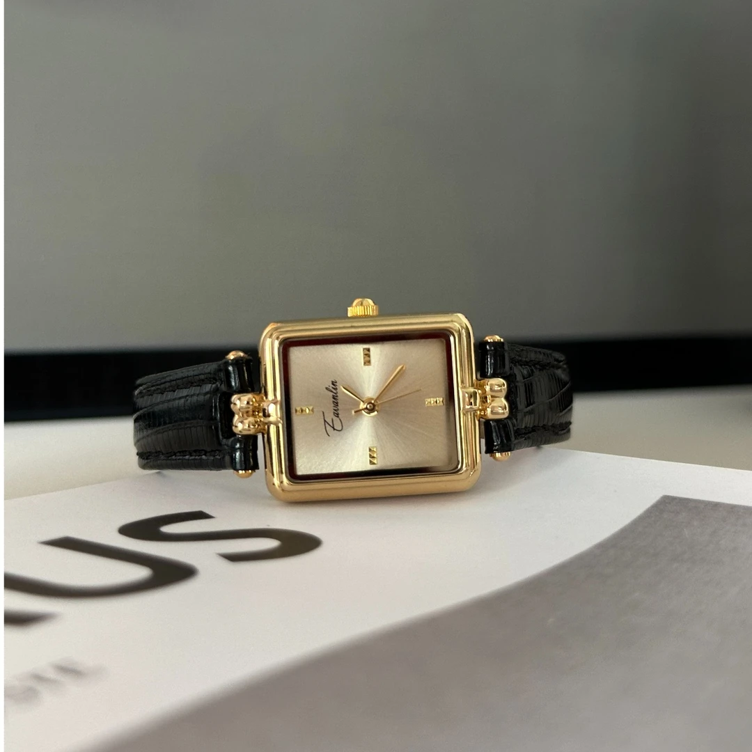 气质女士女表手表复古小众轻奢女款女生小方表通勤百搭真皮防水