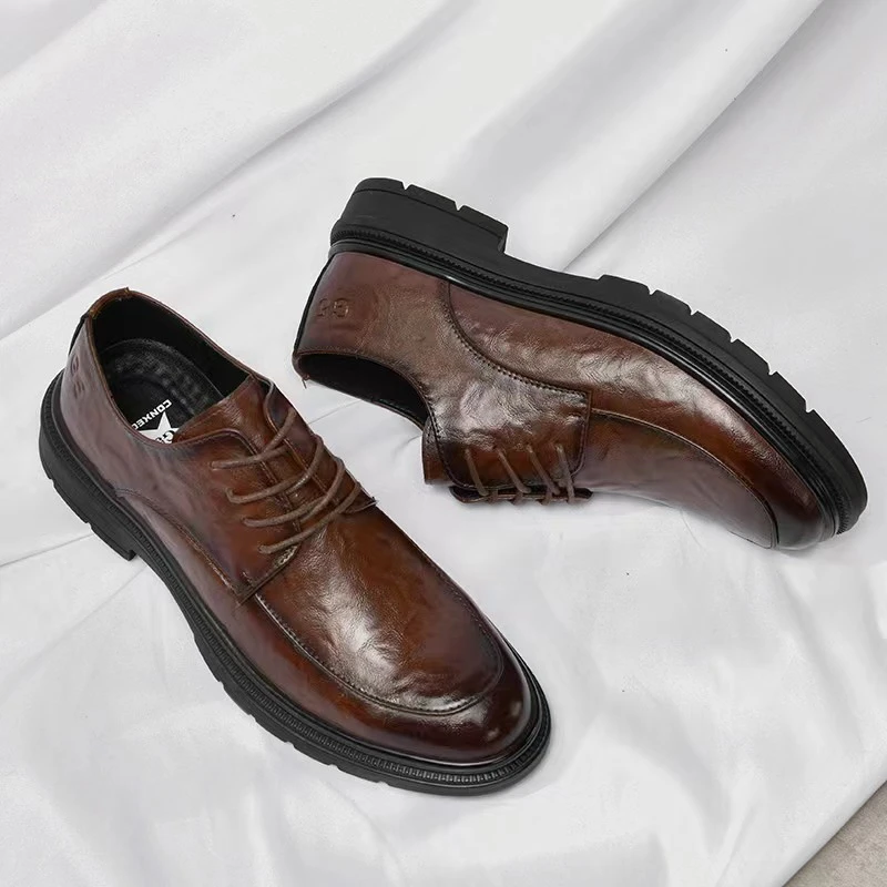 【6005】纯皮男鞋  系带  舒适休闲 商务  男士时尚 百搭