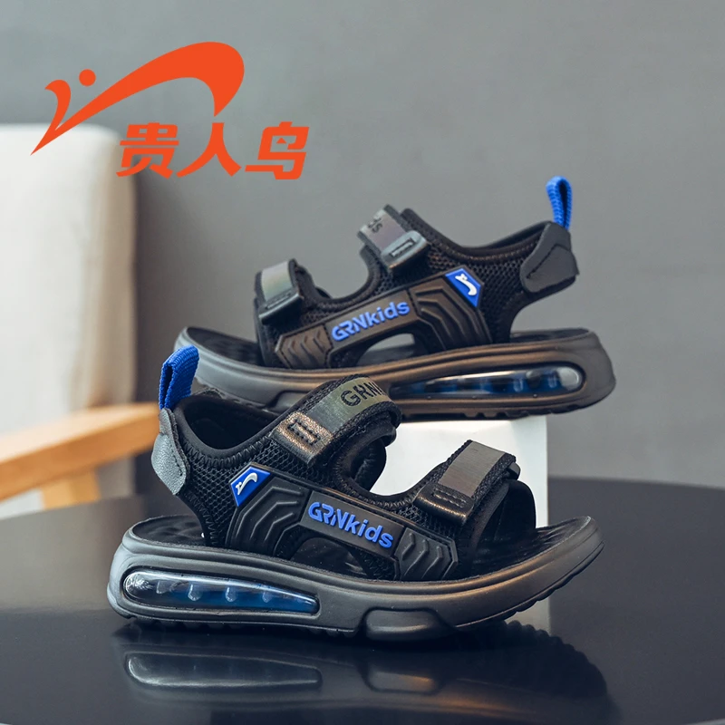 贵人鸟男童凉鞋夏季新款软底防滑沙滩男孩中儿童魔术贴夏季凉鞋