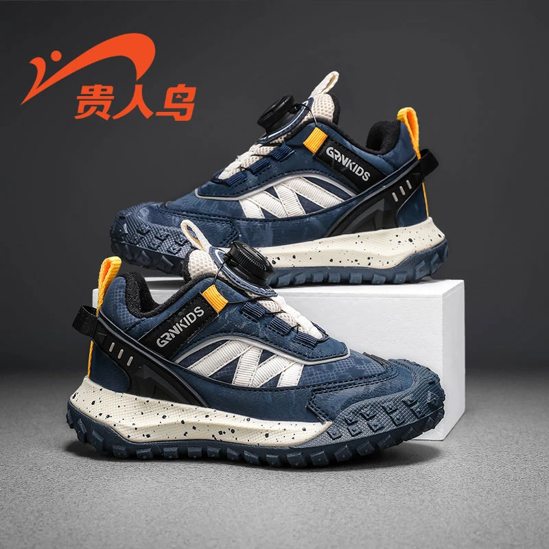贵人鸟童鞋秋冬加棉女童运动鞋百搭中大童户外潮鞋加绒防滑休闲鞋
