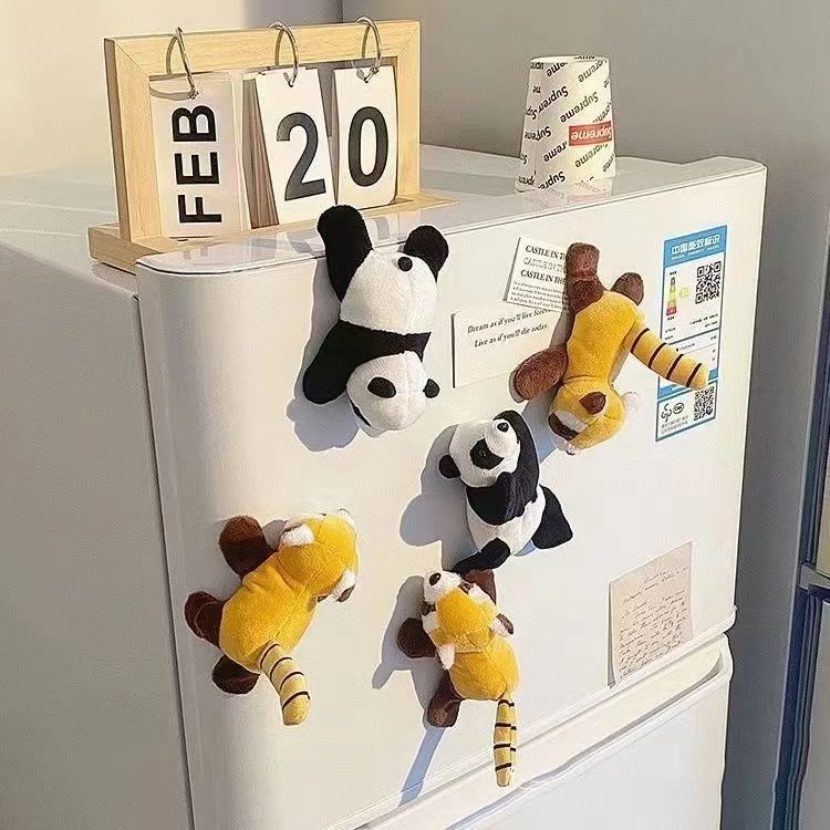 熊猫冰箱贴可爱磁吸成都熊猫毛绒公仔文化装饰3d立体旅游纪念