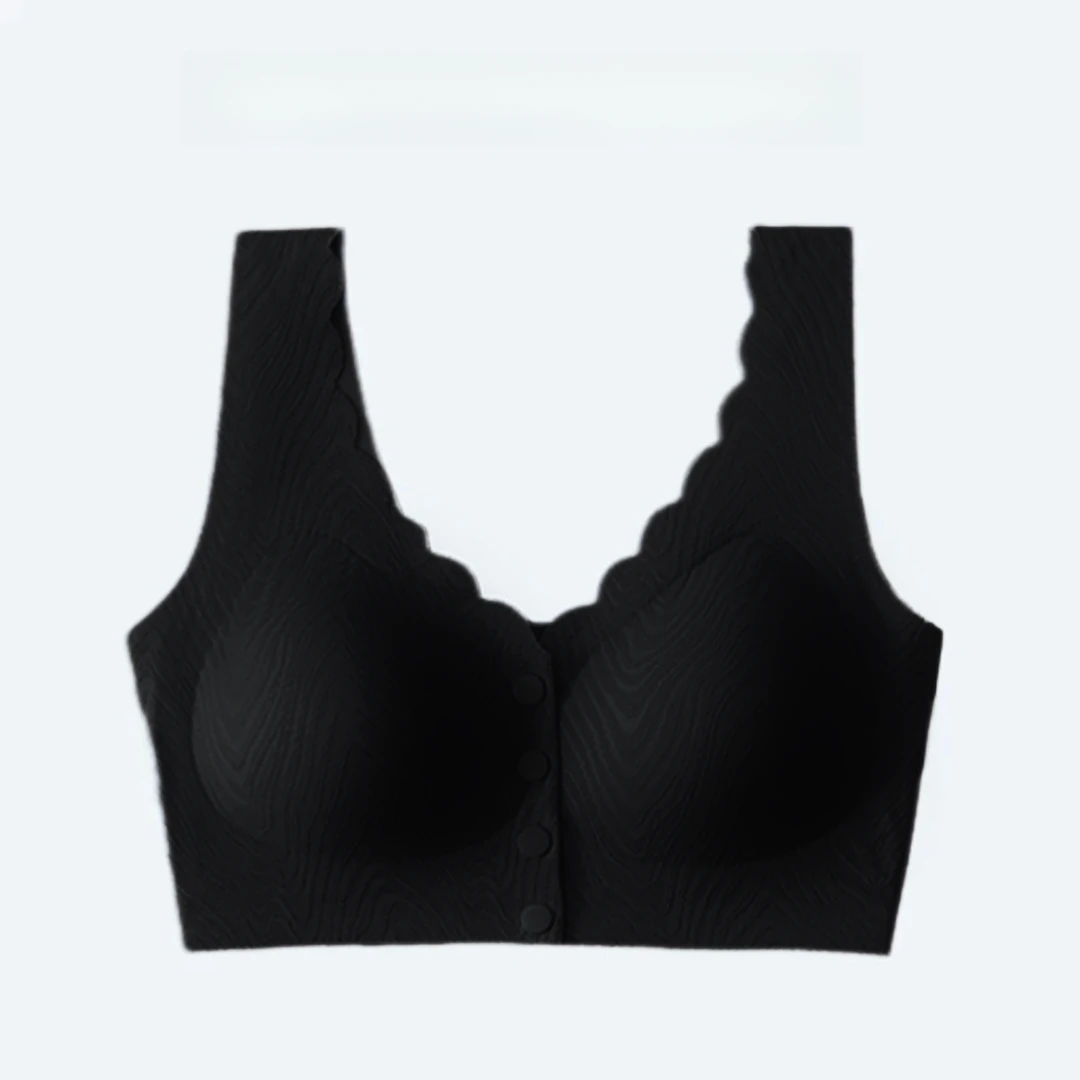 汉麻美背聚拢收副乳前扣背心式无痕内衣