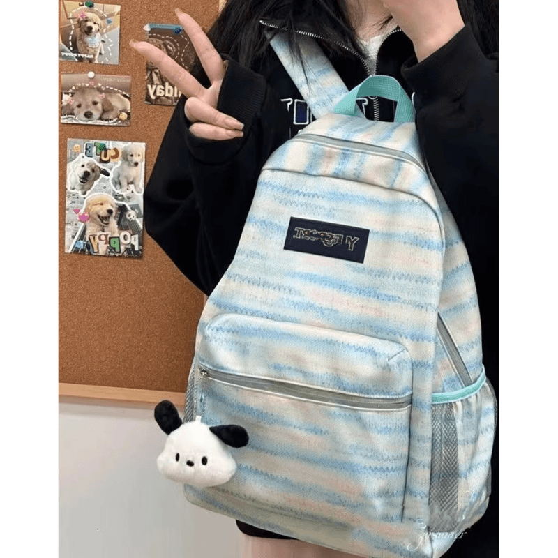2024新款书包女高中生薄荷绿简约百搭大容量背包初中大学生双肩包