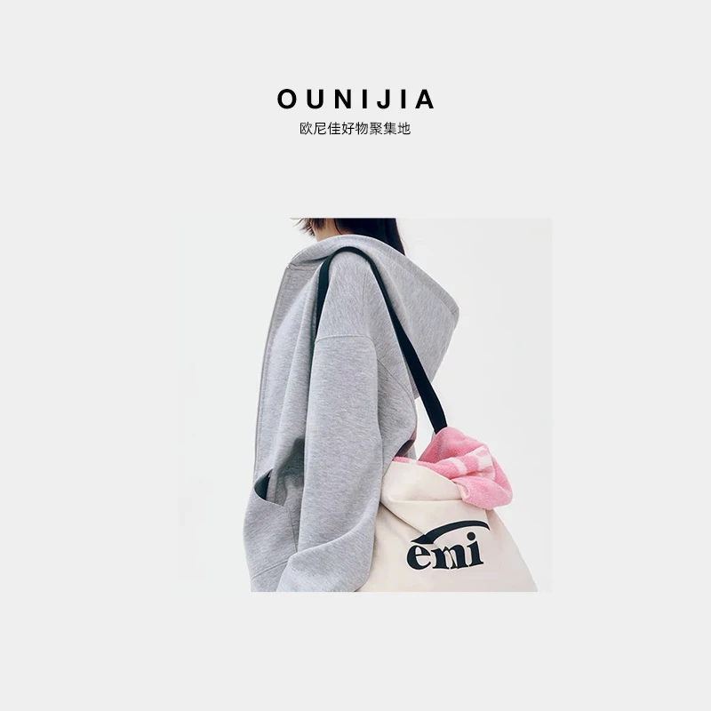 【欧尼佳好物】帆布 单肩包 0016时尚休闲简约潮流韩版女士