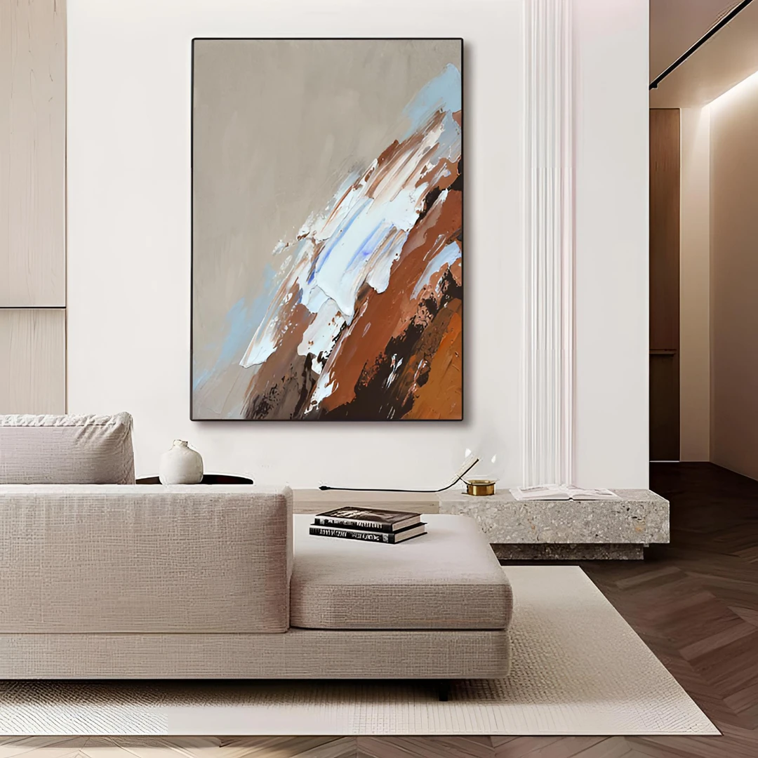 尚美诚【莫兰迪抽象】奶油风居家挂画侘寂风肌理画简约现代客厅玄关