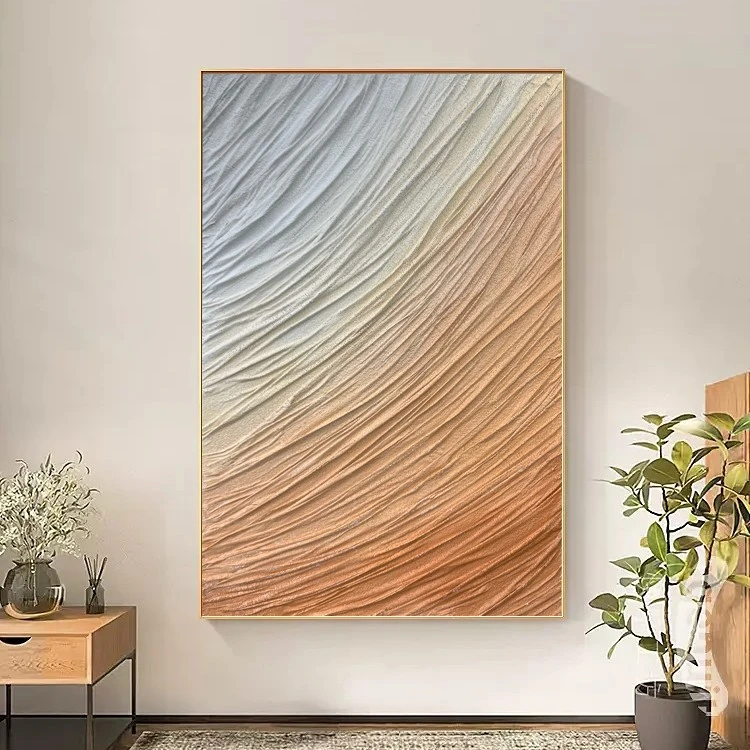 【抽象渐变】现代简约玄关走廊客厅沙发背景墙挂画抽象亚麻画装饰画