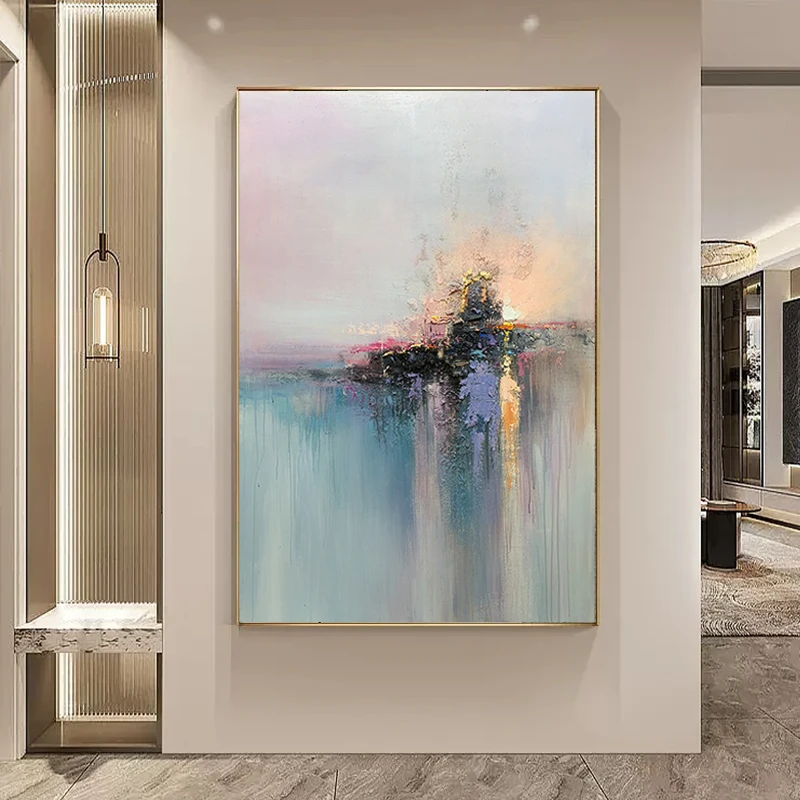 【那一抹暖阳】简约奶油风玄关挂画免打孔竖幅画客厅时尚抽象装饰画