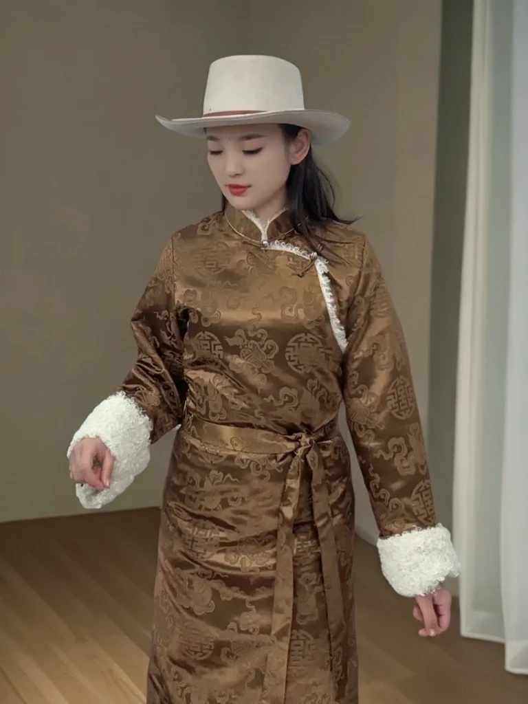 【索楠高定】冬季加厚加毛西藏服博拉裙民族加绒