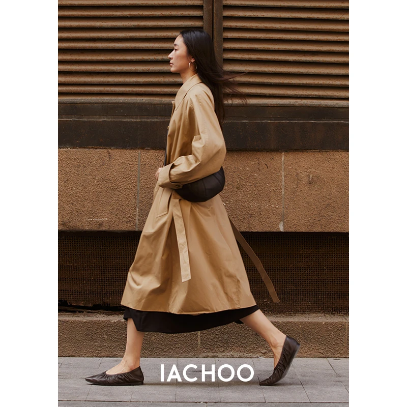 IACHOE「竹生空野」休闲设计师款中长款风衣3461509001秋季复古新款
