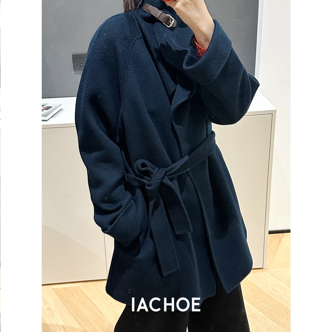 IACHOE中长款毛呢大衣3571566003
