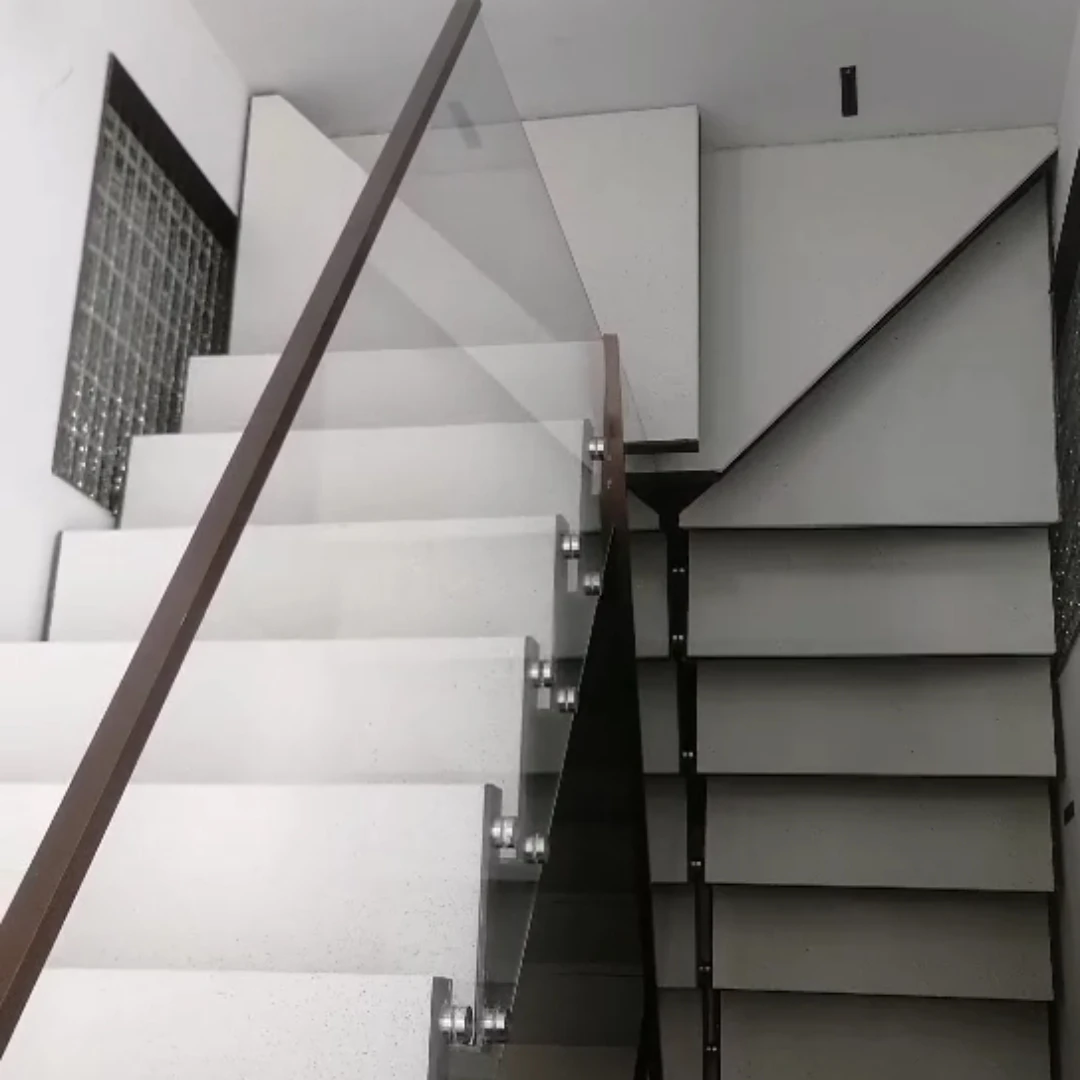 单梁钢结构楼梯扶手栏杆高档踏步玻璃护栏家用扶手玻璃楼梯扶手