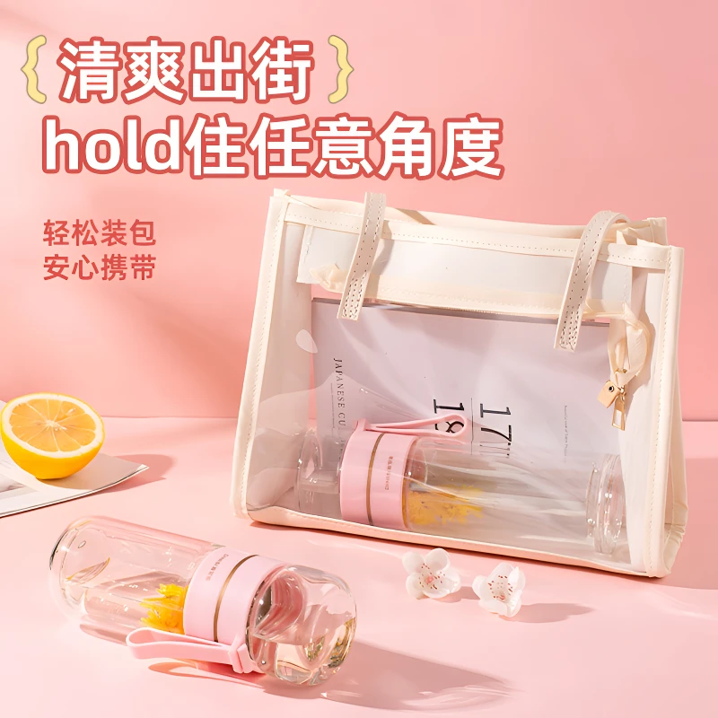 女士专用茶水分离茶杯玻璃水杯双层过滤隔热家用防摔便携大容量