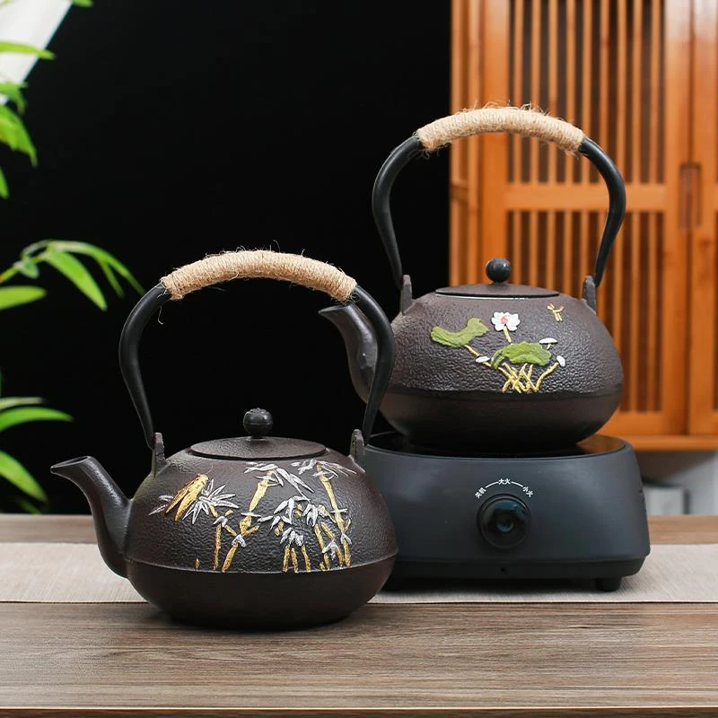 明火烧水壶手工铸铁茶壶烧水壶水炉煮茶可明火煮铁茶壶大容量便携