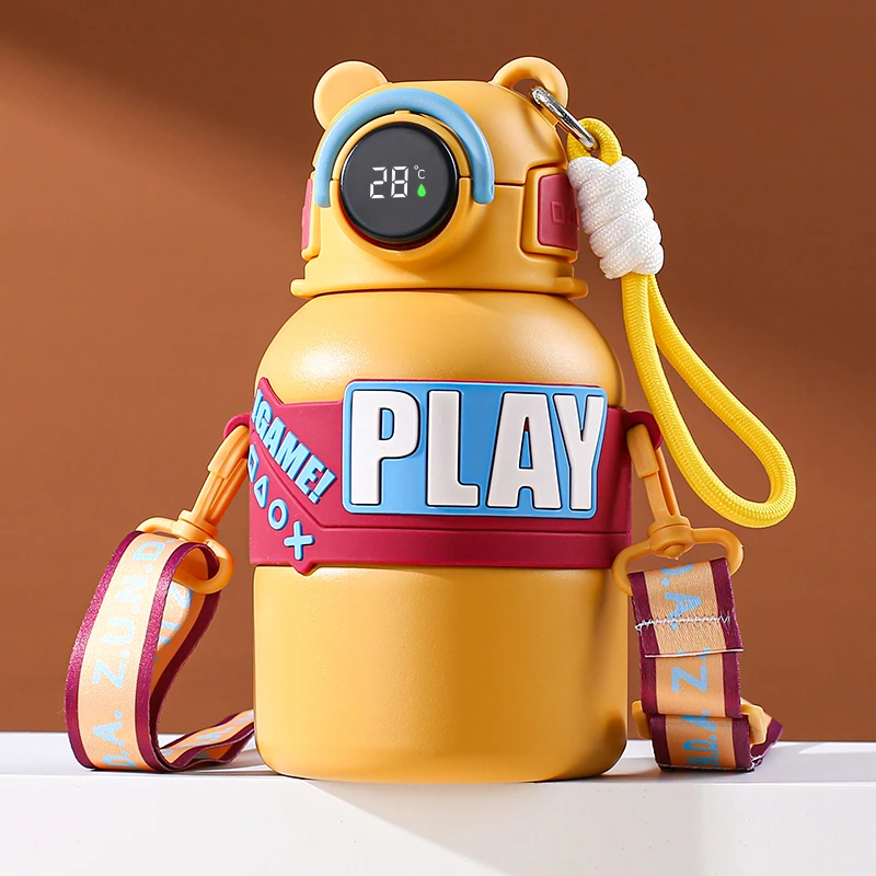 婧然显温可爱两用幼儿园大容量两用吸管防摔直饮男孩女孩上学