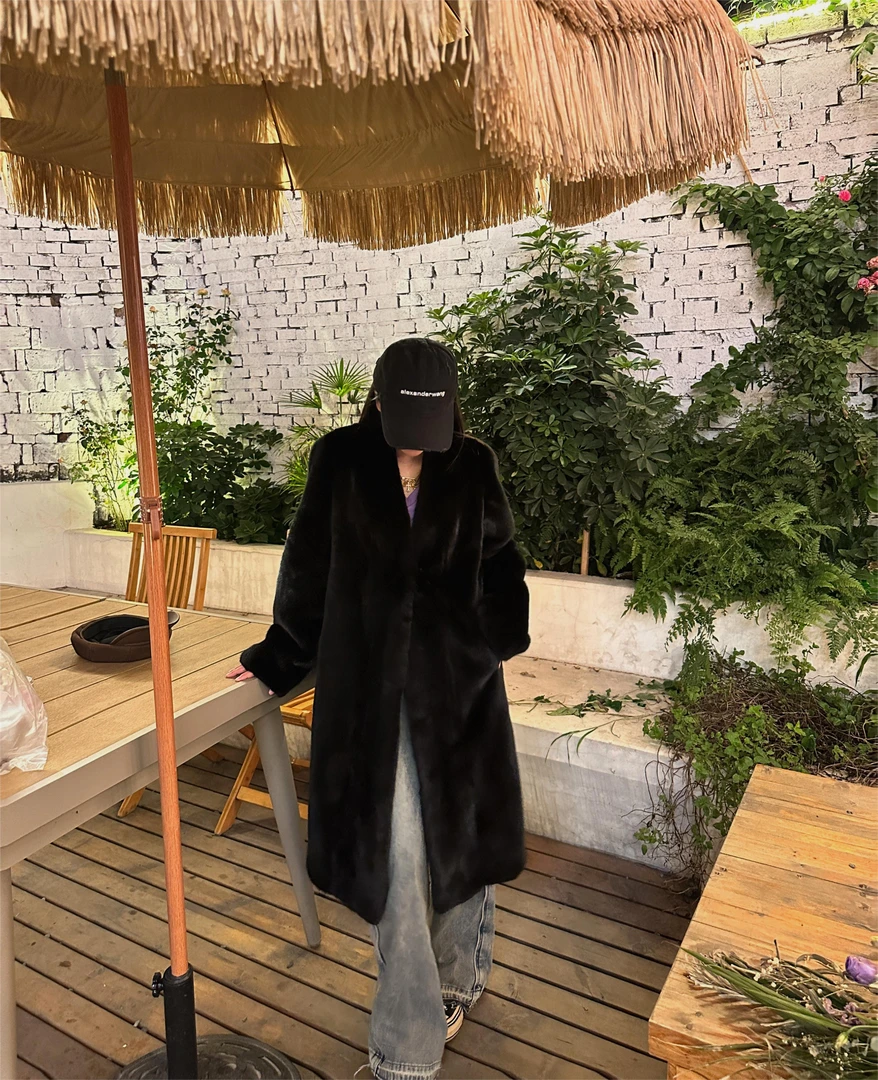 【CC心动貂】进口整貂皮草女中长款大V领冬水貂皮草年轻款#FT203