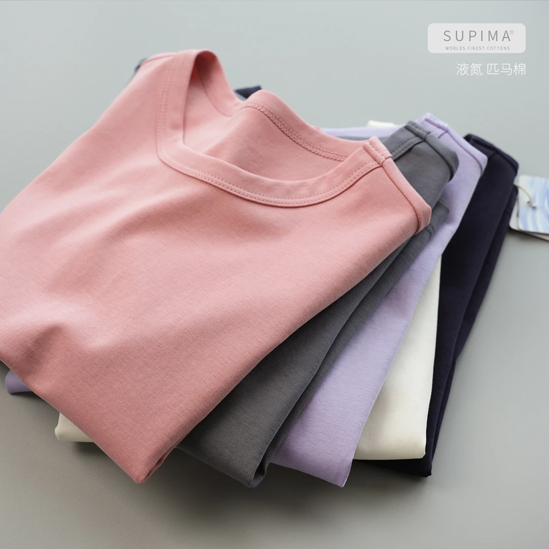 60支 双面丝光液氨匹马纯棉 儿童全棉T恤 男女童短袖 中大童22053