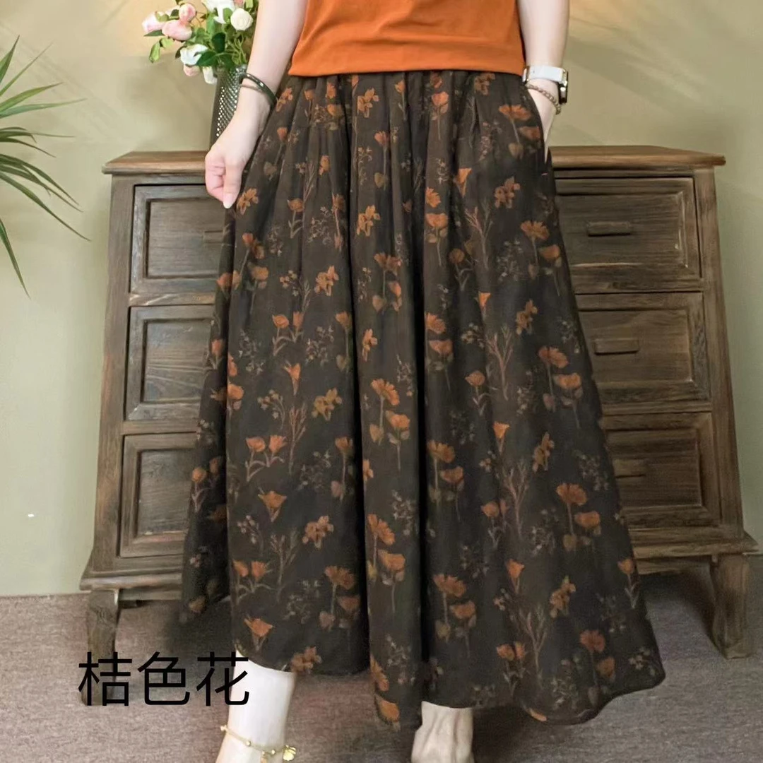 25070 春装新款文艺休闲半身裙