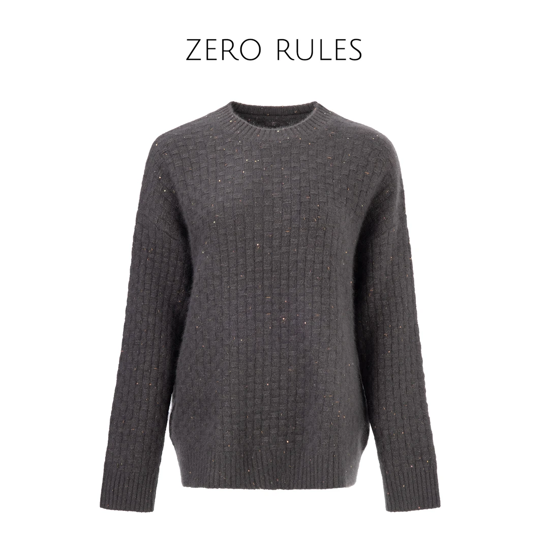 24103083【细闪浣熊绒】浣熊绒细闪金银葱 轻奢圆领套头毛衣