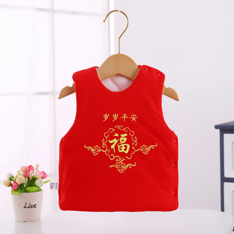 宝宝马甲夹棉秋冬护肚防凉婴儿保暖背心加棉新款可爱超萌小坎肩冬