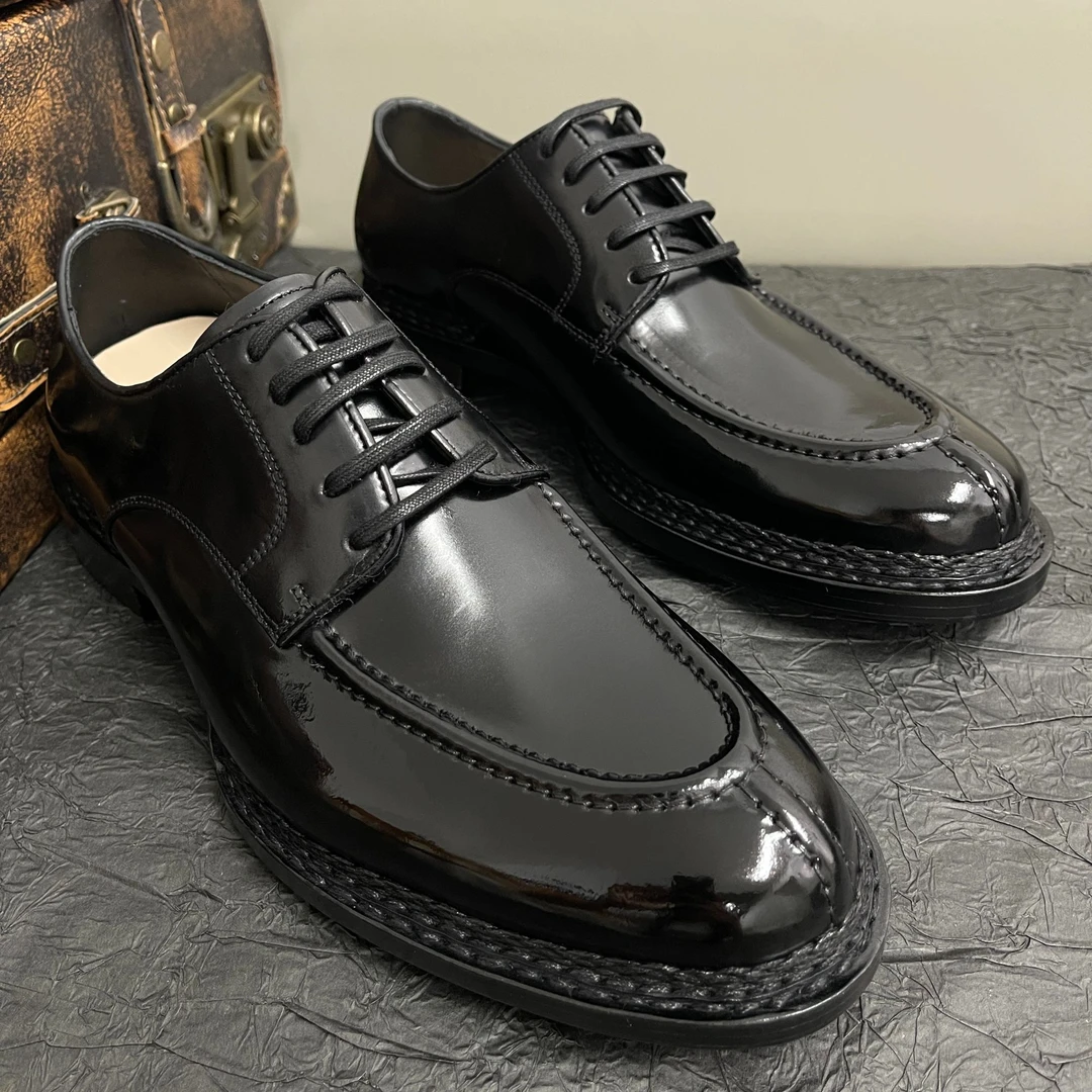 24331意大利Rocado马臀皮琴底暗线挪威缝皮鞋 商务英伦风