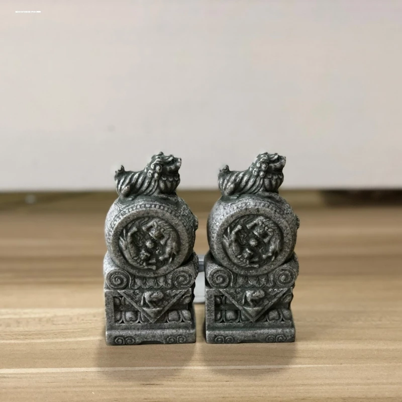 小石狮子小号桌面摆件家用看门门口家居精雕石雕迷你