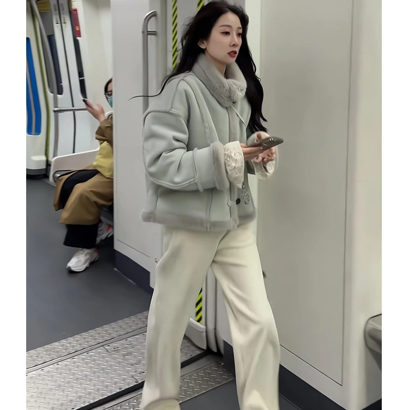 爆款推荐人造皮草zonefive韩版毛毛宽松时尚短款仿皮草外套