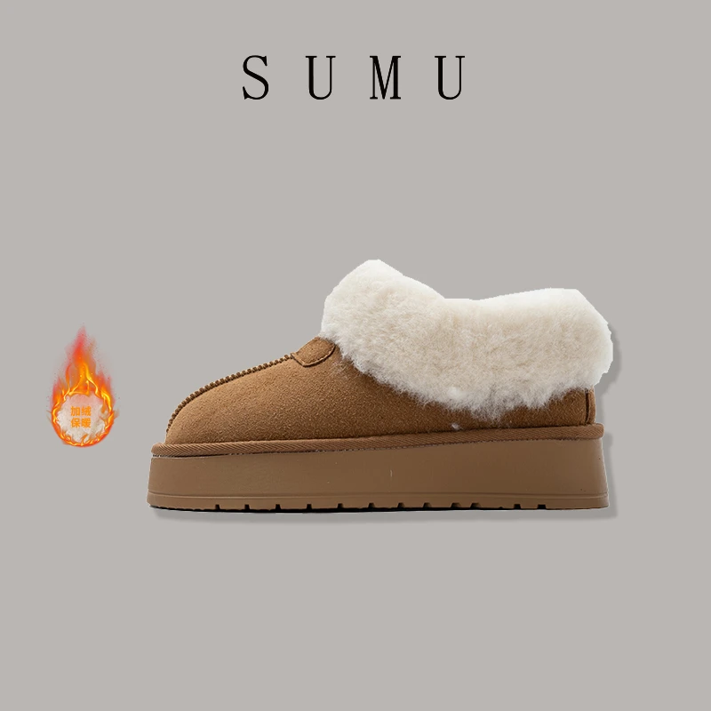 宿慕SUMU 女士雪地靴12-6冬季2024新款时尚百搭休闲鞋C8702P