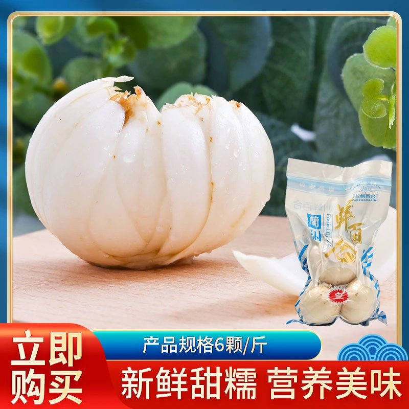 【6颗/斤】兰州新鲜甜百合真空包装生食脆甜熟食粉糯清甜甘肃食用