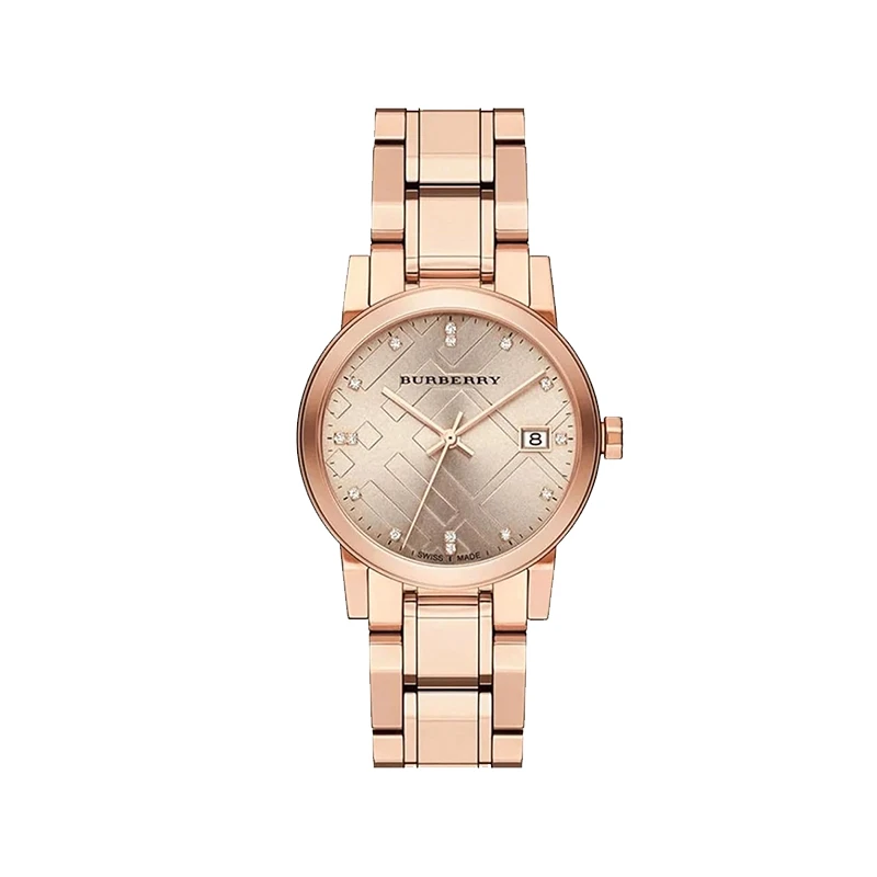 burberry/博柏利 集货钻石压花玫瑰金时尚女士手表BU9126
