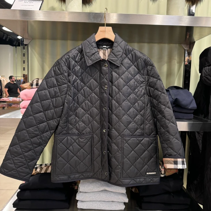 burberry/博柏利冬季保暖休闲格子百搭棉服百搭