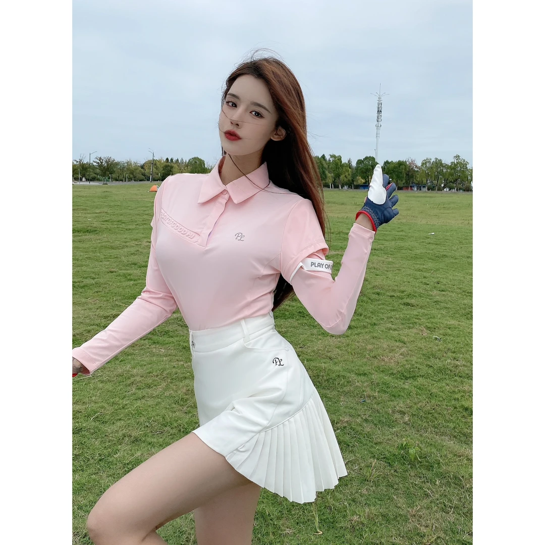 高尔夫服装女春夏高尔夫长袖女韩版显瘦高尔夫球服女高尔夫女裙