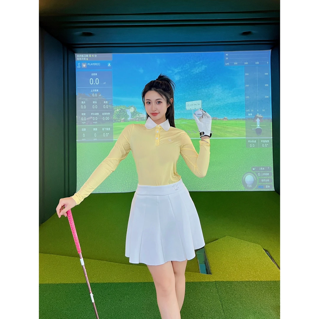 高尔夫服装女秋冬高尔夫长袖女显瘦修身高尔服球服高尔夫女装运动