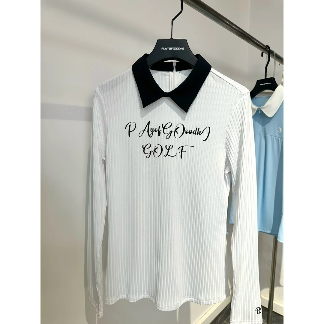 高尔夫服装女秋款韩版高尔夫长袖女修身显瘦弹力透气高尔夫球服女